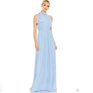 HIGH NECK CHIFFON GOWN Size 14 COLOR — Powder Blue New With Tags